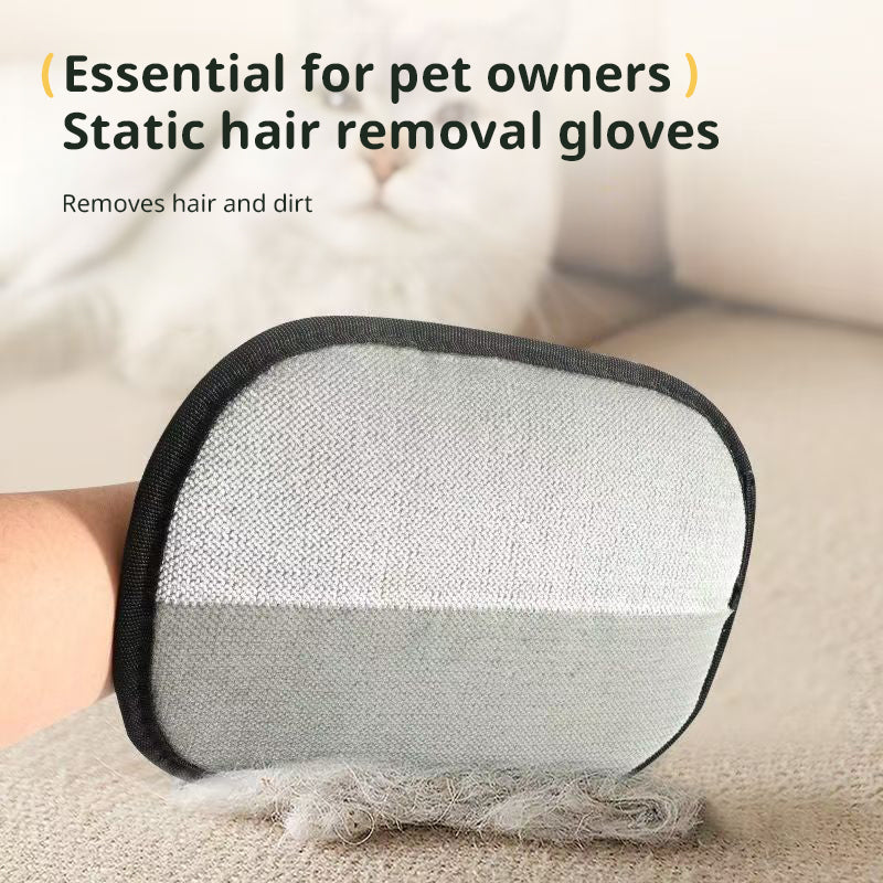 Static Pet Hair Removal Gloves - 3-in-1 Grooming & Deshedding