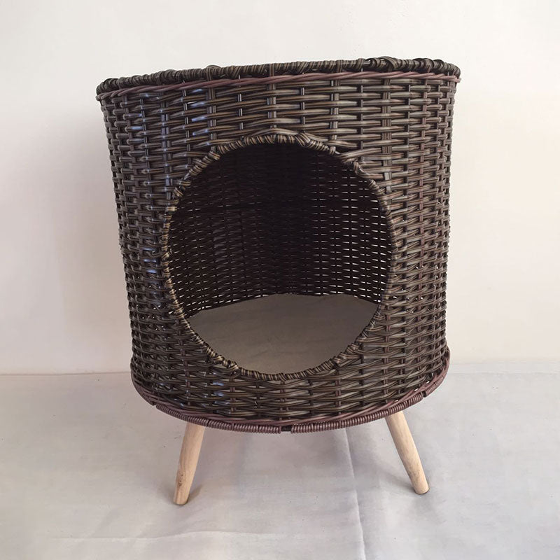 Removable warm cat bed inside a stylish pet kennel