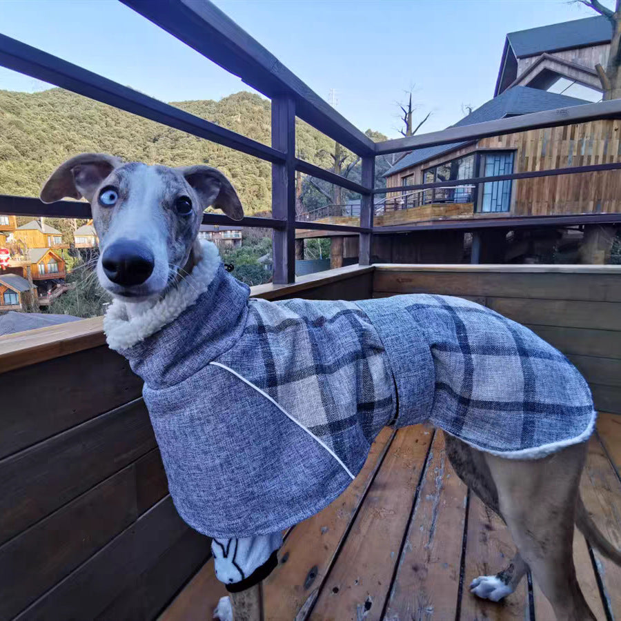 Autumn and winter plaid cotton jacket for dogs warm and cozy