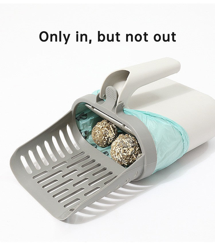 Integrated cat litter shovel