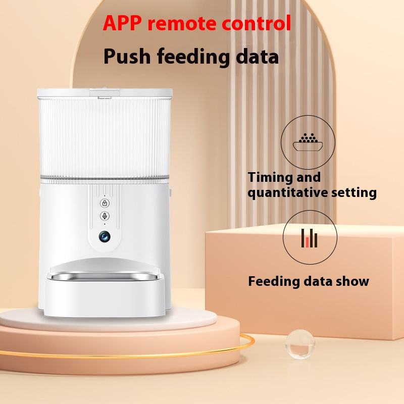 Wifi smart pet feeder 3L with camera, speaker, and app