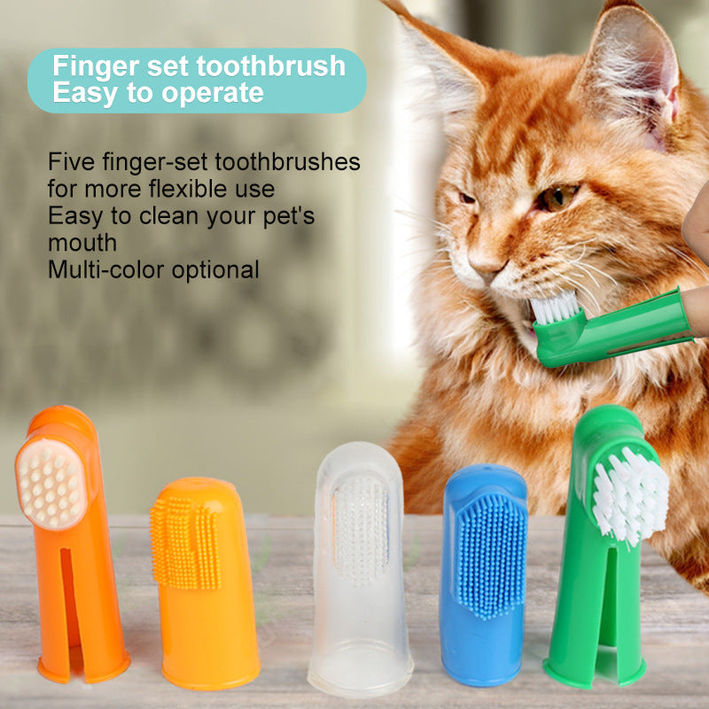 Finger toothbrush for cats and dogs easy oral cleaning tool