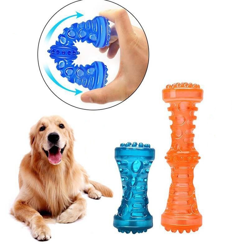 Durable TPR dog bone toy with sound and bite-resistant design