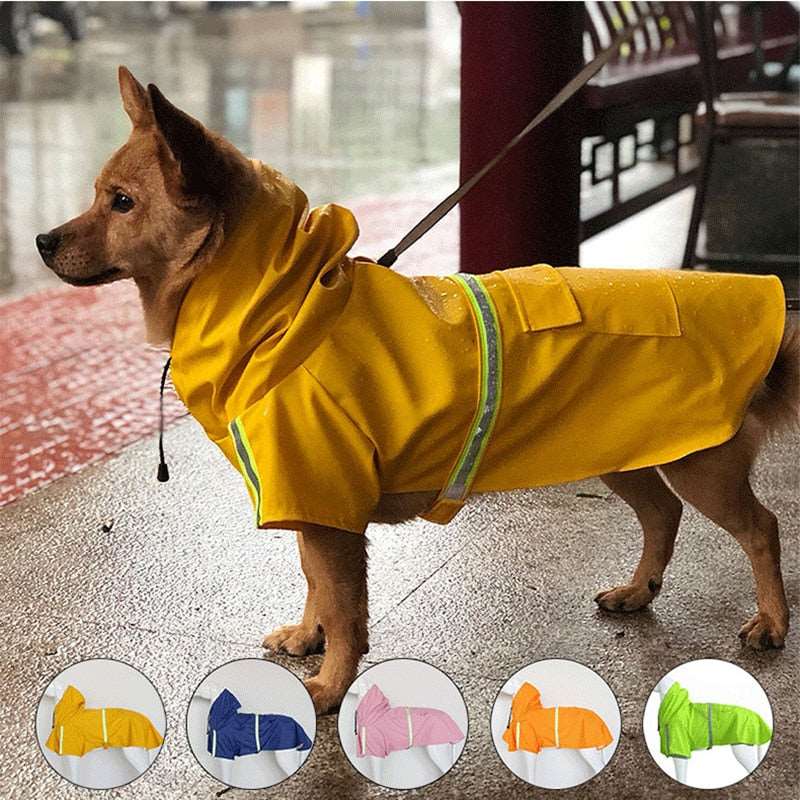 Waterproof reflective raincoat for small to large dogs outdoor fashion