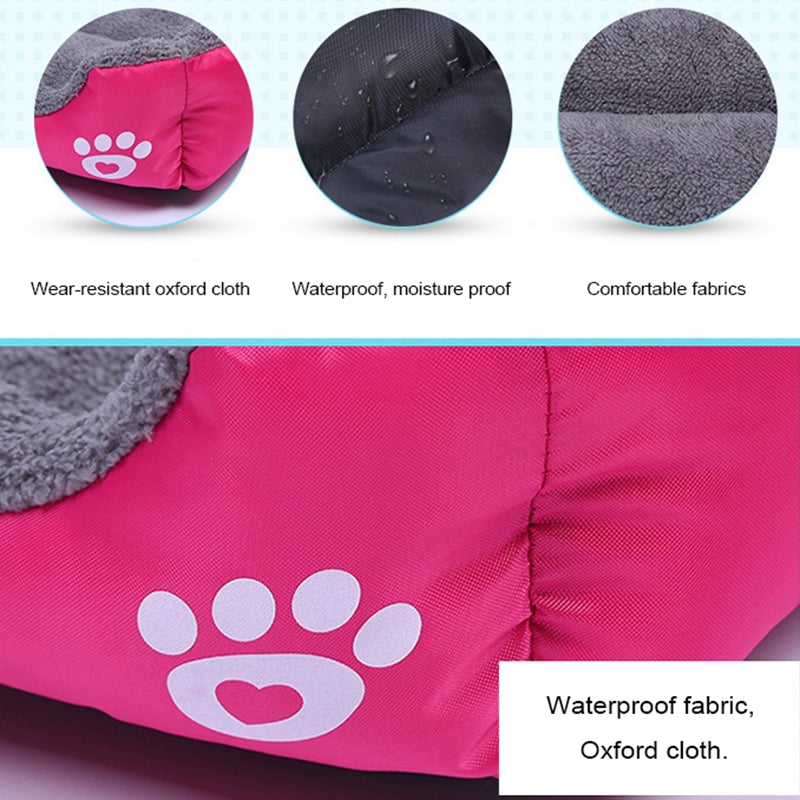 Soft cozy fleece pet bed with waterproof bottom for all pets