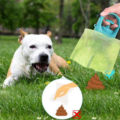 Lightweight portable dog pooper scooper with built-in bag dispenser