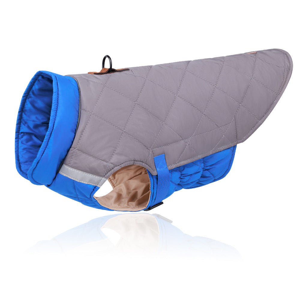 Warm reflective padded pet jacket for autumn and winter dogs