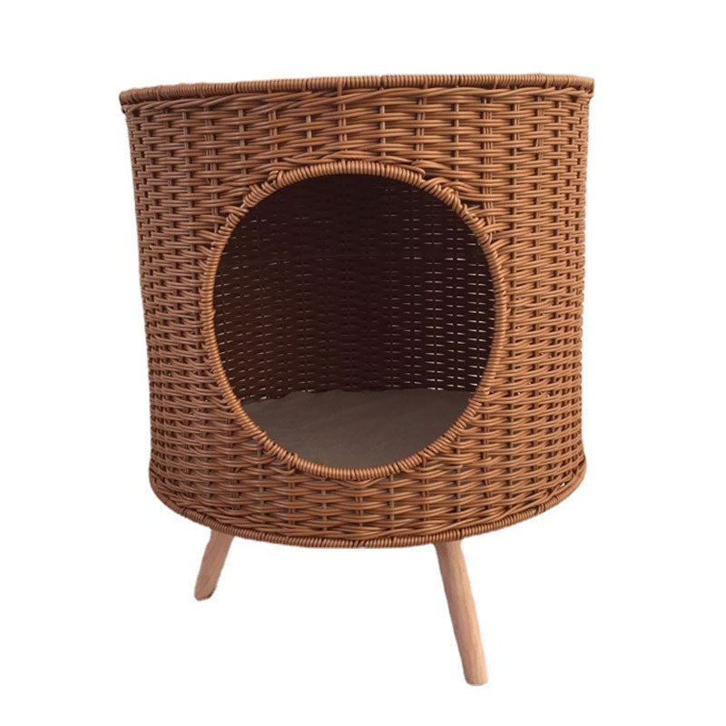 Removable warm cat bed inside a stylish pet kennel