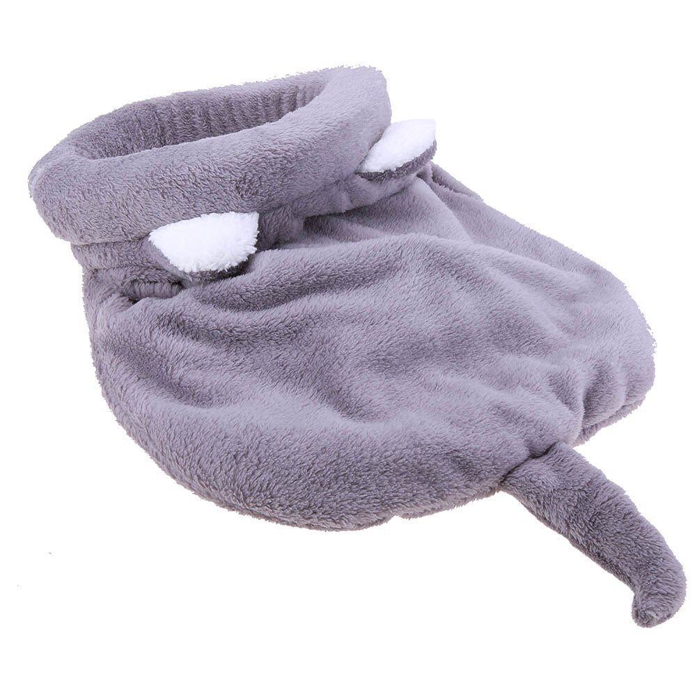 Warm coral fleece sleeping bag bed for cats and small dogs