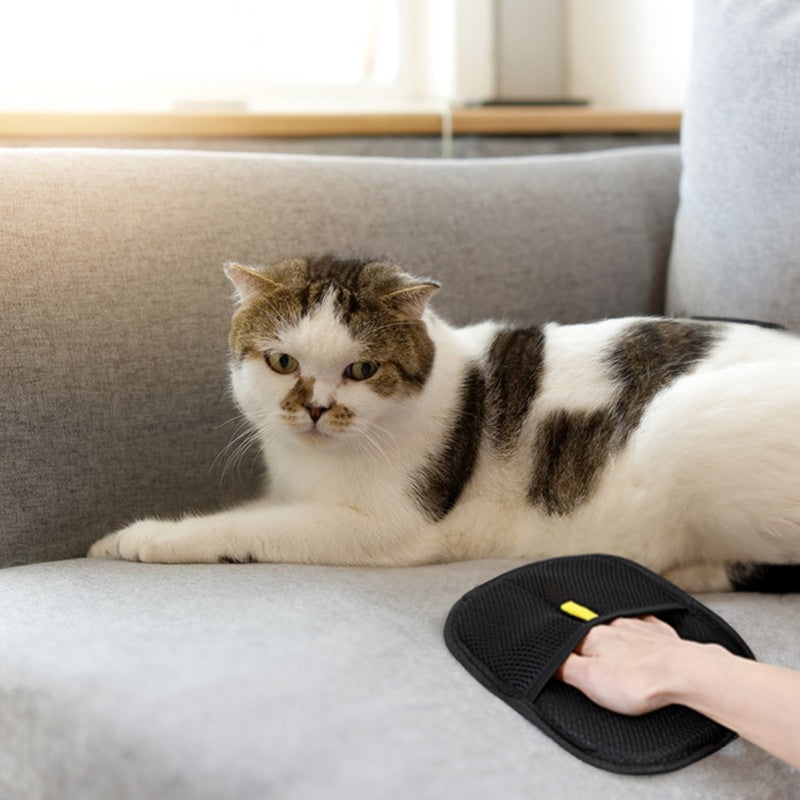 Static Pet Hair Removal Gloves - 3-in-1 Grooming & Deshedding
