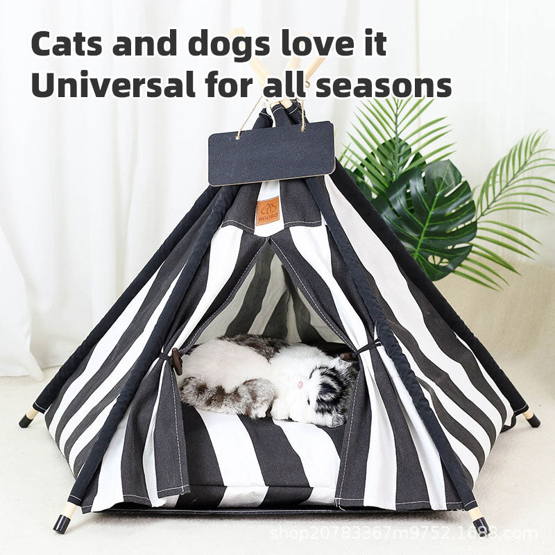 All-season cozy cat and dog tent bed indoor pet house