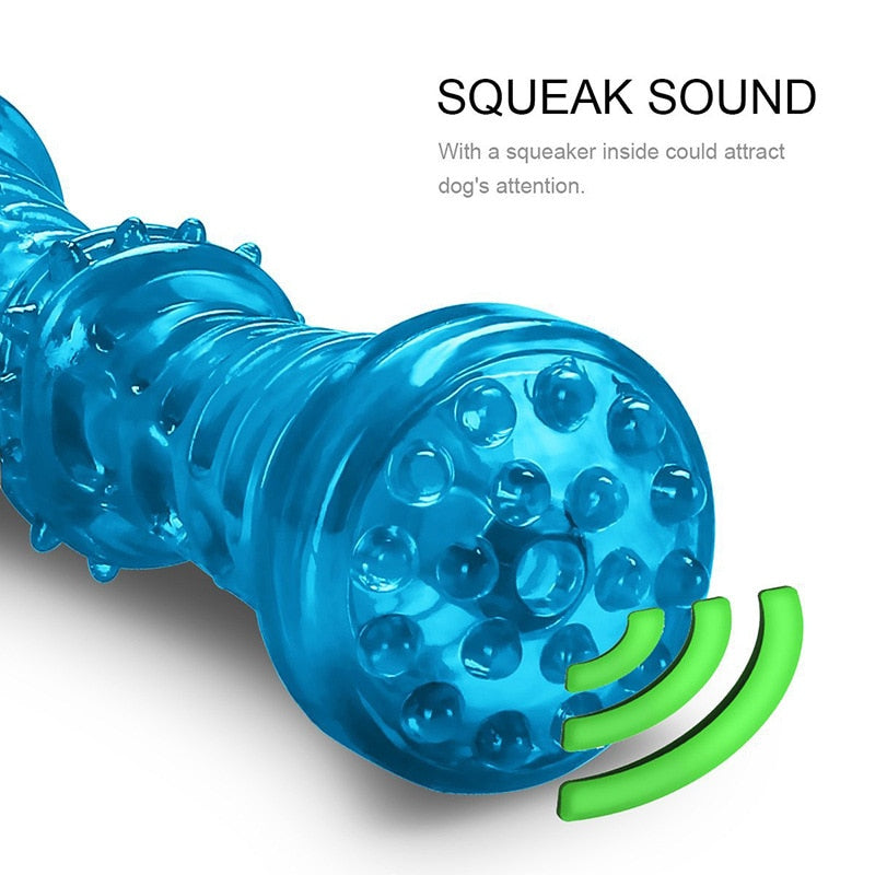 Durable TPR dog bone toy with sound and bite-resistant design