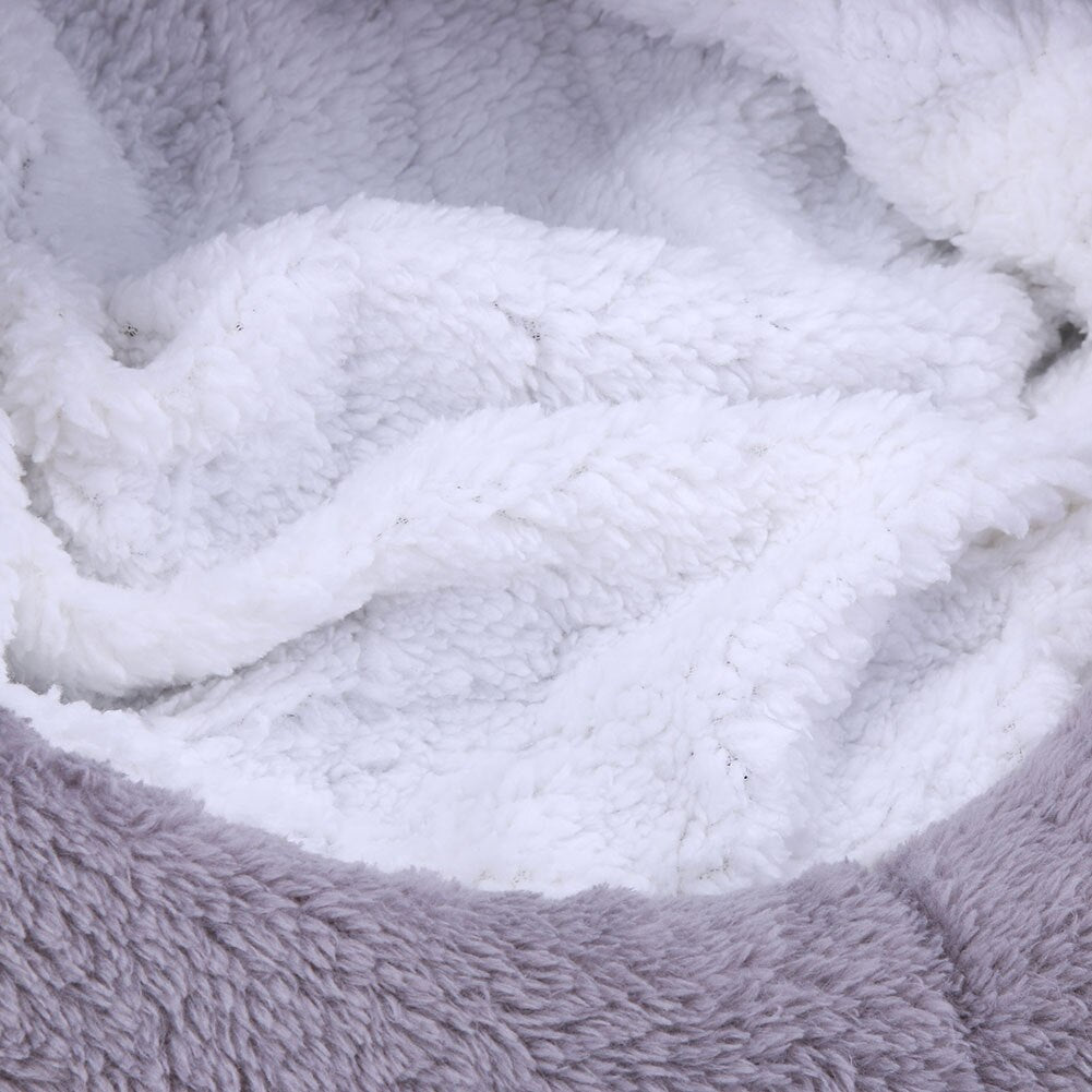Warm coral fleece sleeping bag bed for cats and small dogs