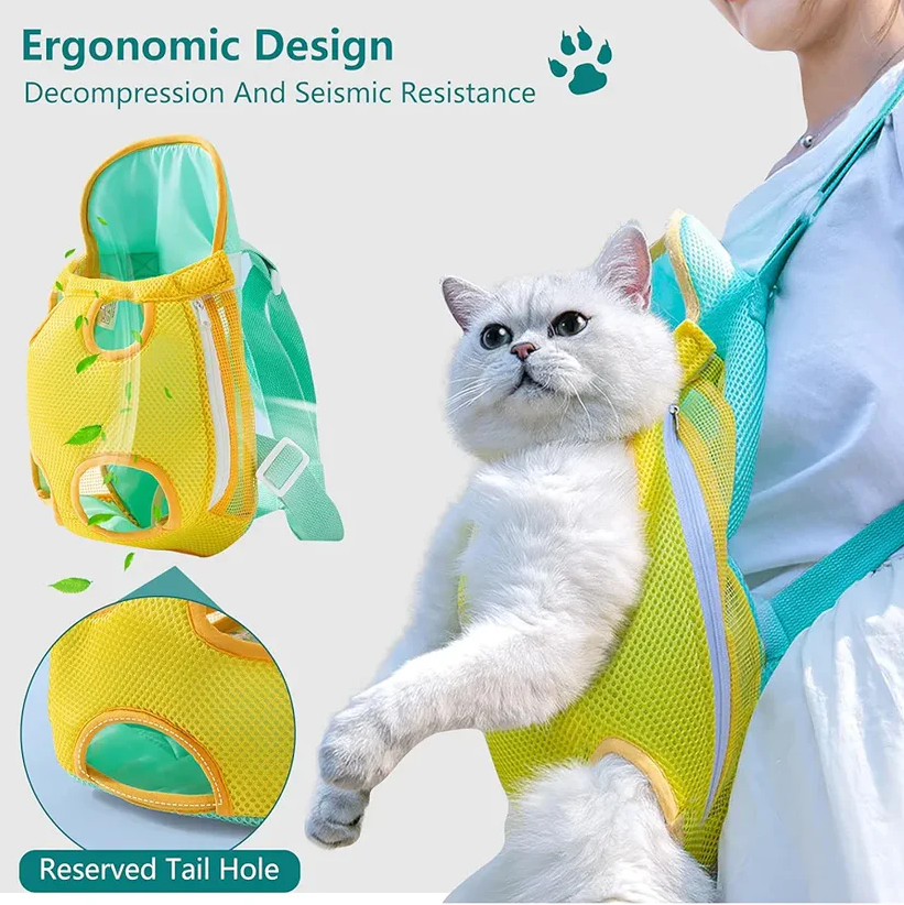 Breathable travel backpack for small dogs and cats portable pet bag