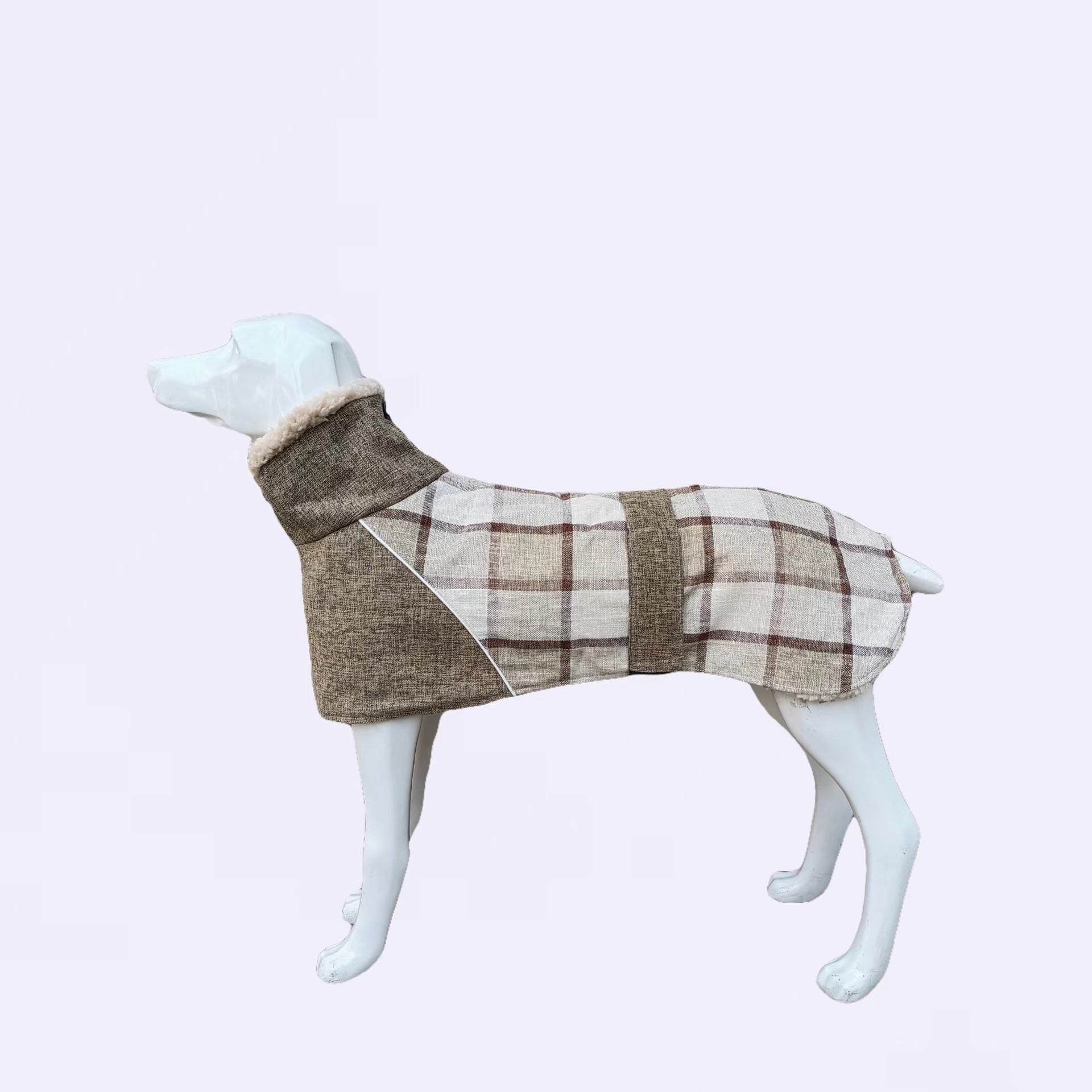 Autumn and winter plaid cotton jacket for dogs warm and cozy
