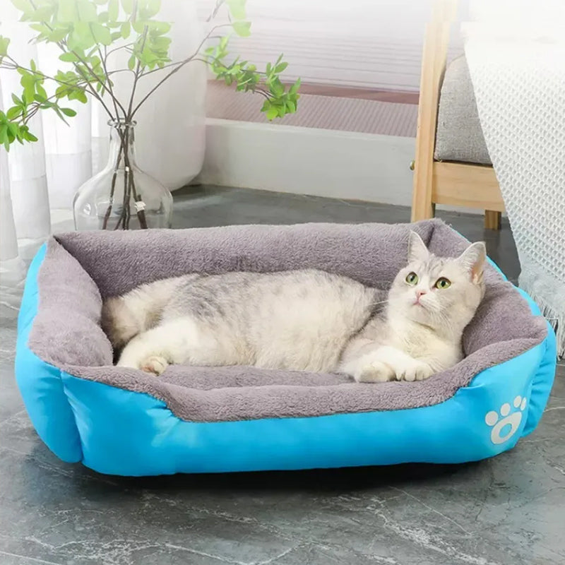 Soft cozy fleece pet bed with waterproof bottom for all pets