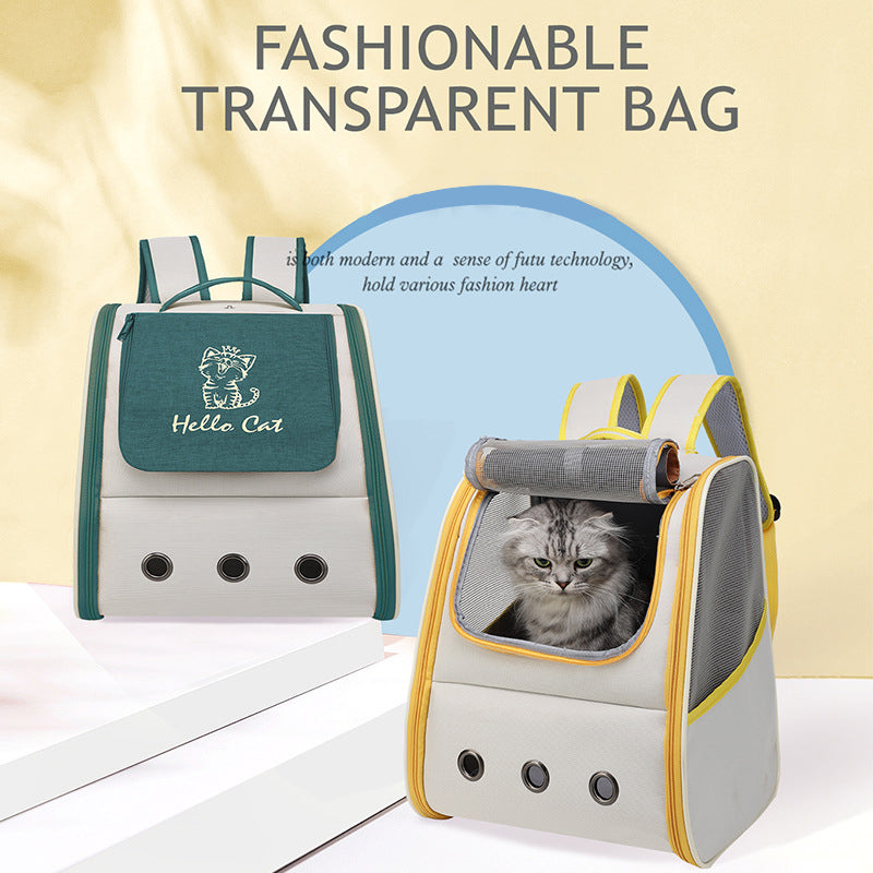 Portable breathable pet backpack for cats and small dogs