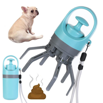 Lightweight portable dog pooper scooper with built-in bag dispenser