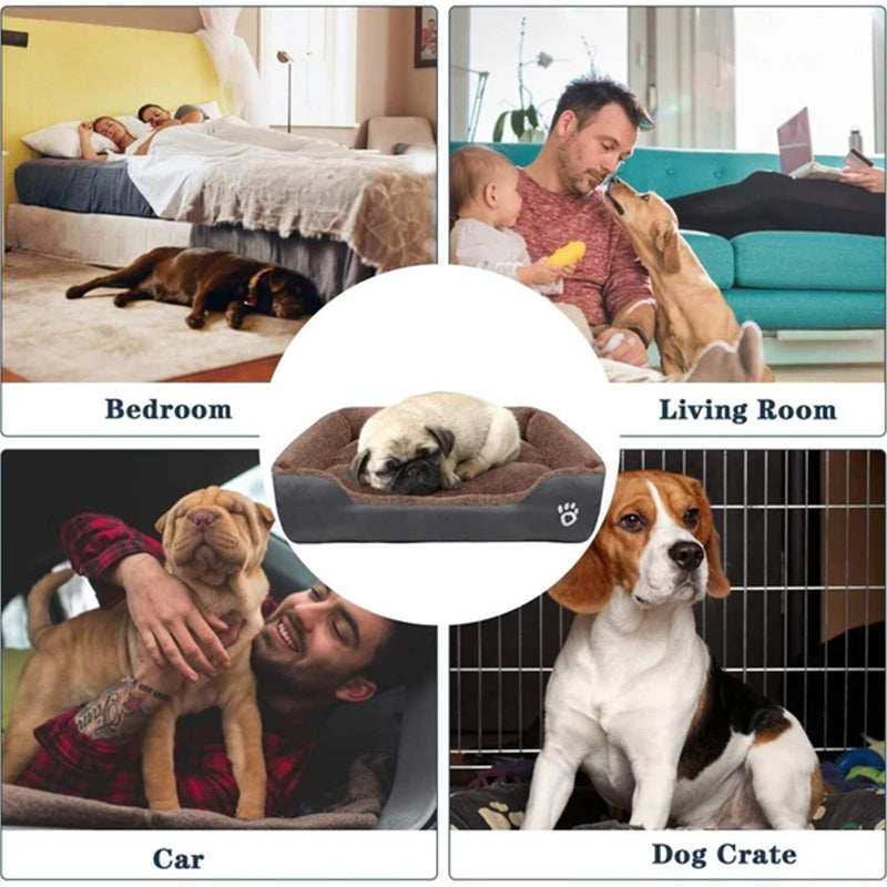 Soft cozy fleece pet bed with waterproof bottom for all pets