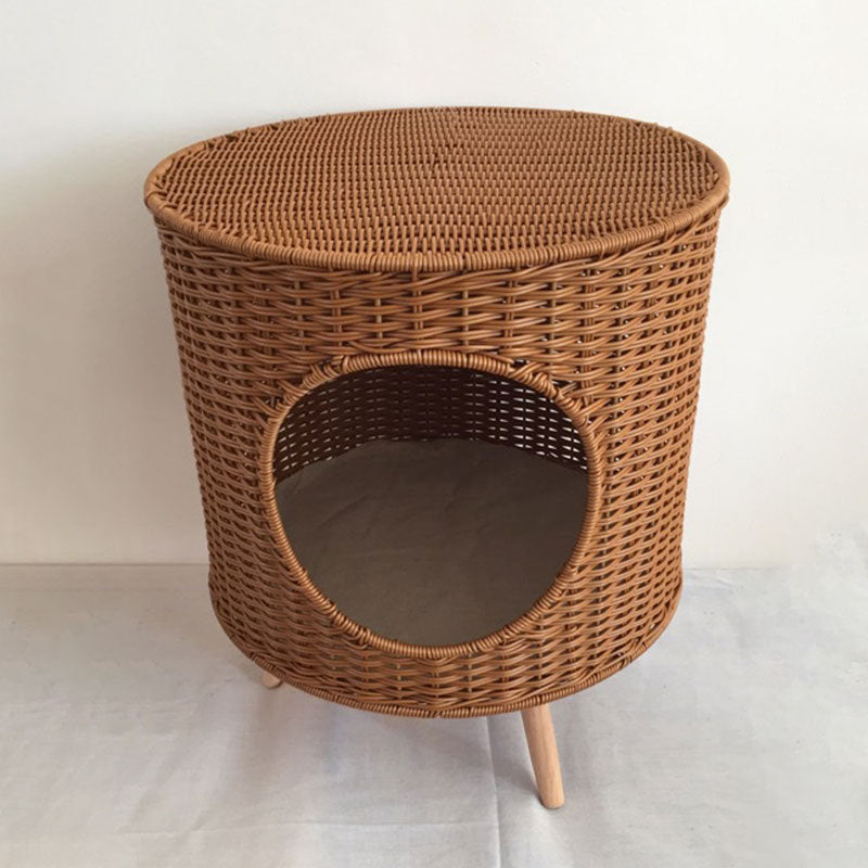 Removable warm cat bed inside a stylish pet kennel